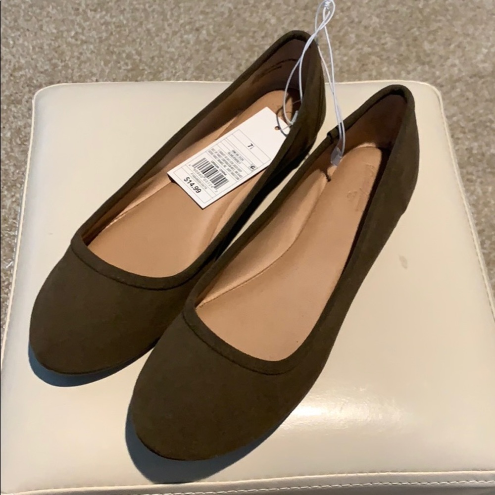 Olive green flats